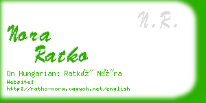 nora ratko business card